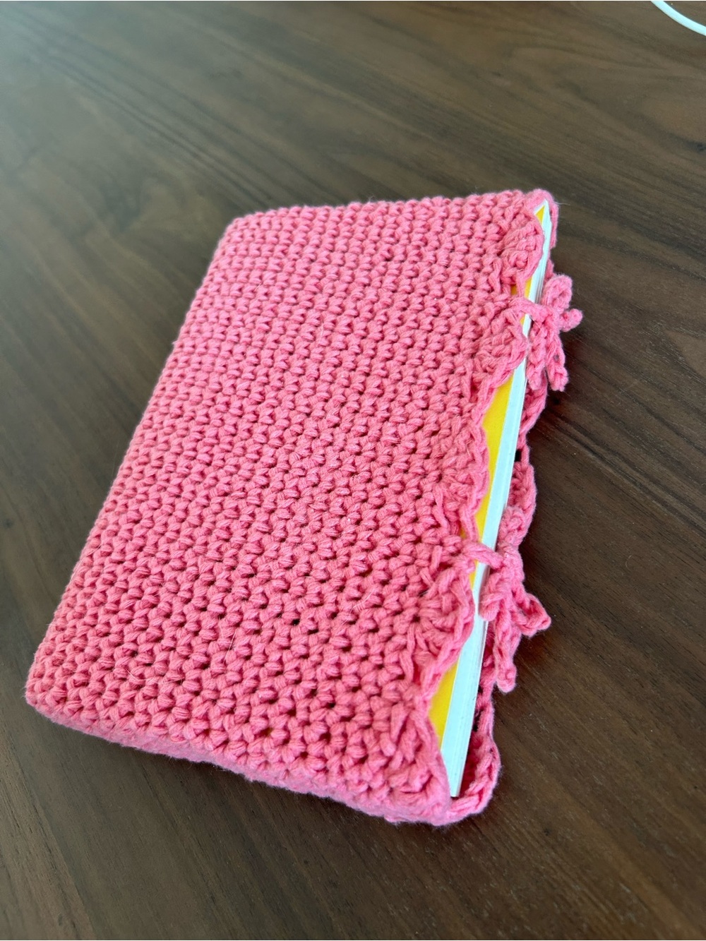 Handcrafted Pink Crochet Kids Notebook Cover